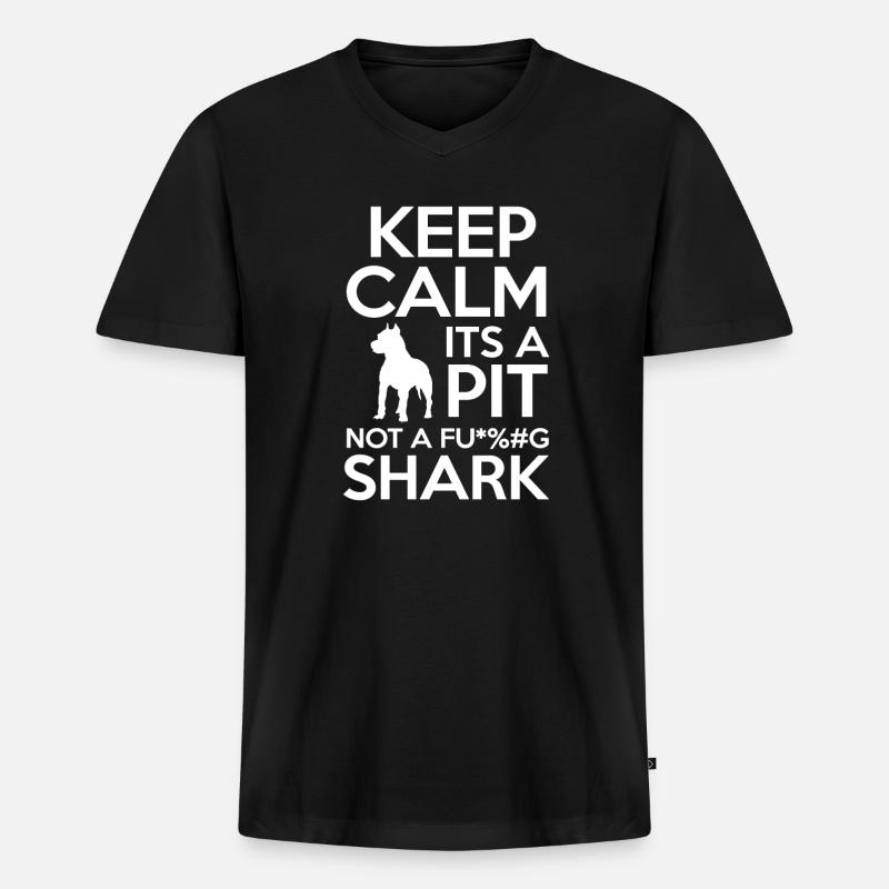 Pitbull - Männer Premium Bio T-Shirt mit V-Ausschnitt - Schwarz