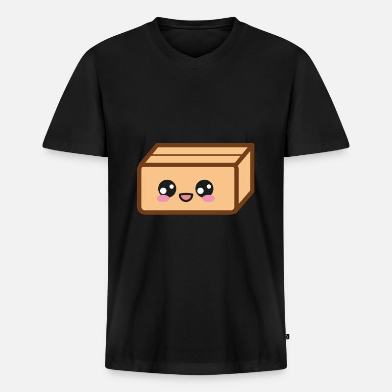 Karton Verpackung Umzug - Männer Premium Bio T-Shirt mit V-Ausschnitt - Schwarz