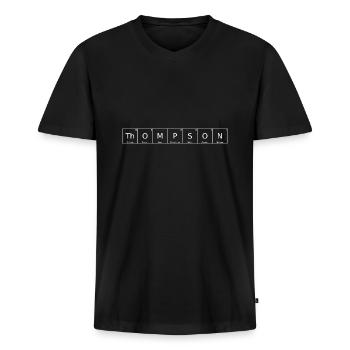 Thompson Name Vorname Chemie Periodensystem - Männer Premium Bio T-Shirt mit V-Ausschnitt - Schwarz - Vorne - Nico (187cm)
