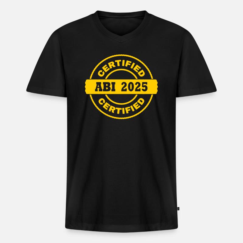abi 2025 - Männer Premium Bio T-Shirt mit V-Ausschnitt - Schwarz