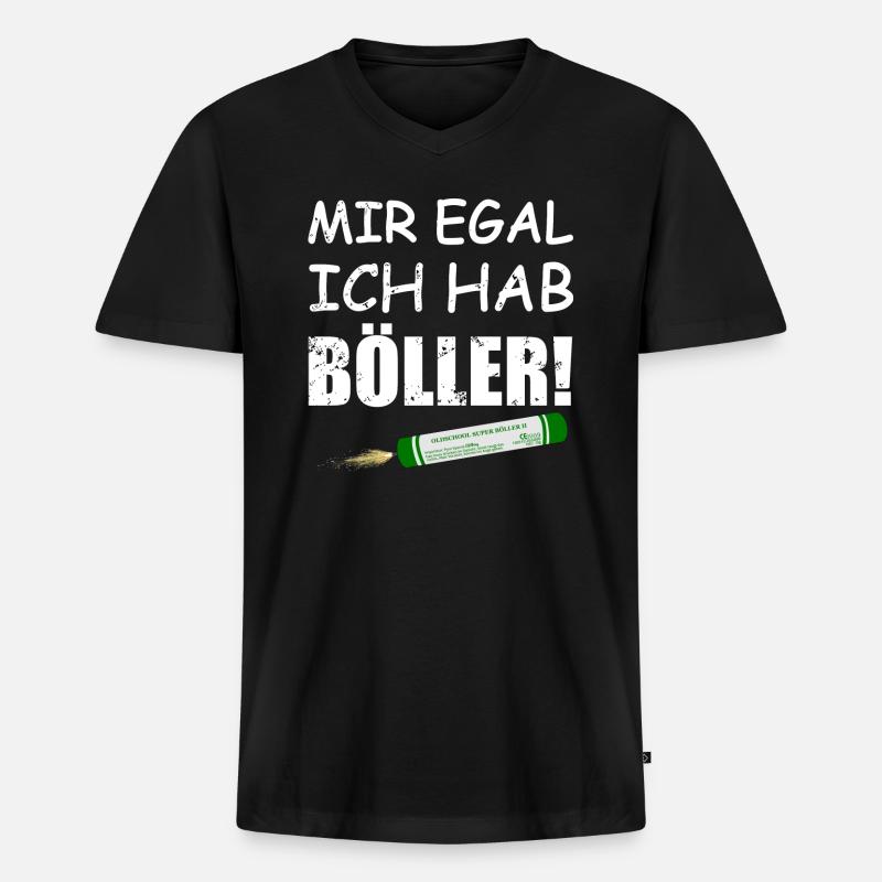 Silvester Knaller Pyro - Männer Premium Bio T-Shirt mit V-Ausschnitt - Schwarz