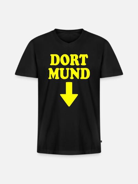 dort mund - Männer Premium Bio T-Shirt mit V-Ausschnitt - Schwarz