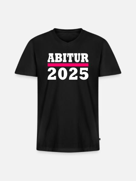 Abitur 2025 - Men's Premium Organic T-shirt with V-neck - black