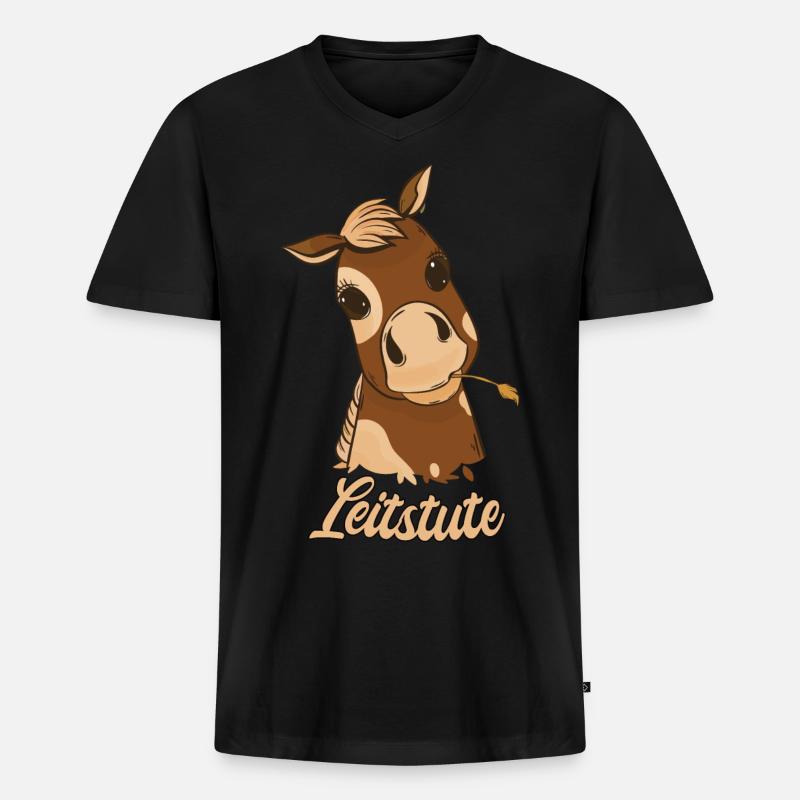 Leitstute Pferdezüchterin Geschenk - Männer Premium Bio T-Shirt mit V-Ausschnitt - Schwarz