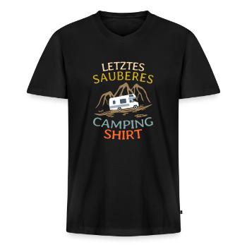 Lustiges Wohnmobil Camping - Männer Premium Bio T-Shirt mit V-Ausschnitt - Schwarz - Vorne - Nico (187cm)