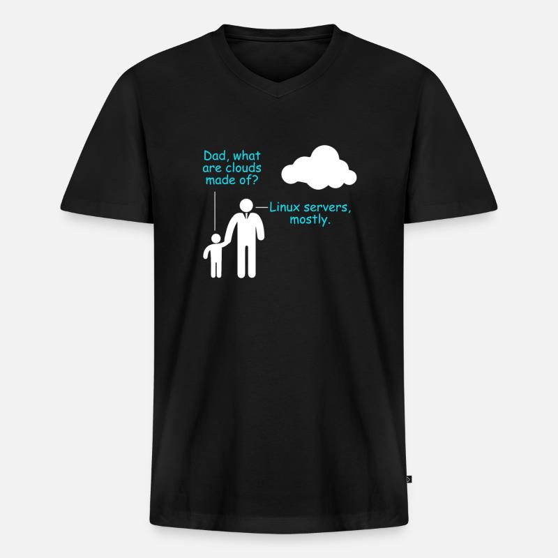 Coder Software Developer Witz Cloud Linux Server - Men's Premium Organic T-shirt with V-neck - black