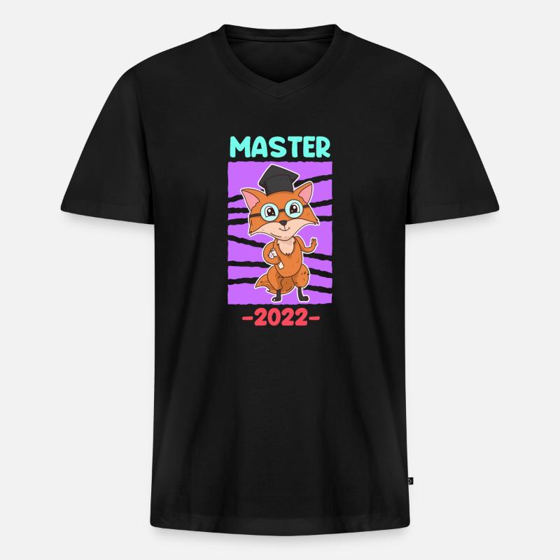 Master Abschluss 2022 Master - Männer Premium Bio T-Shirt mit V-Ausschnitt - Schwarz