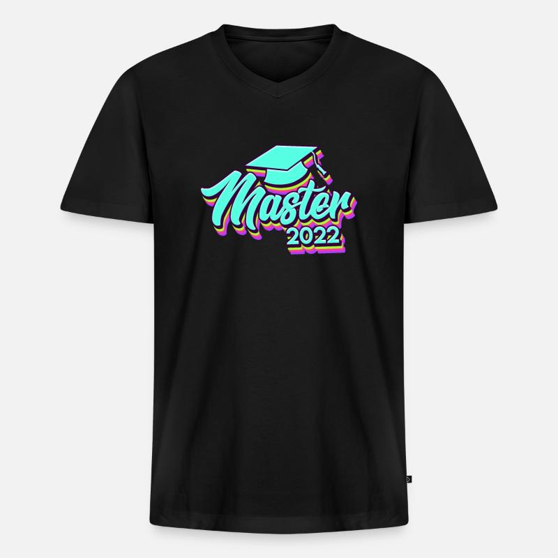 Master Abschluss Master 2022 - Männer Premium Bio T-Shirt mit V-Ausschnitt - Schwarz