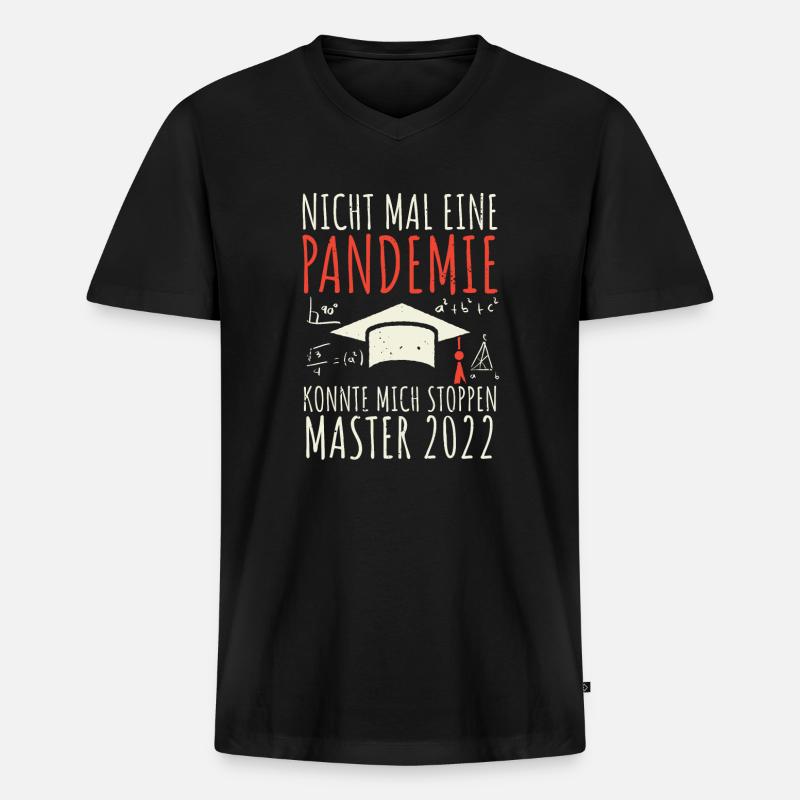 Master Abschluss Master 2022 - Männer Premium Bio T-Shirt mit V-Ausschnitt - Schwarz