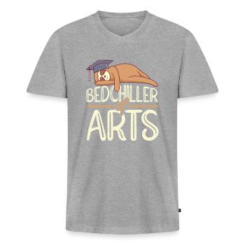 Bedchiller of Arts Bachelorabschluss Bachelor - Männer Premium Bio T-Shirt mit V-Ausschnitt - Grau meliert - Vorne