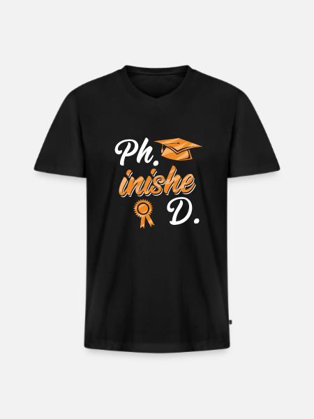 Doctorado Doctorado Tesis Doctoral - Camiseta ecológica prémium para hombre con cuello de pico - negro