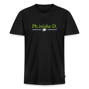 Docteur 2022 Doctorat Doctorat Thèse de doctorat - T-shirt encolure en V Premium bio Homme - noir - Devant - Nico (187cm)