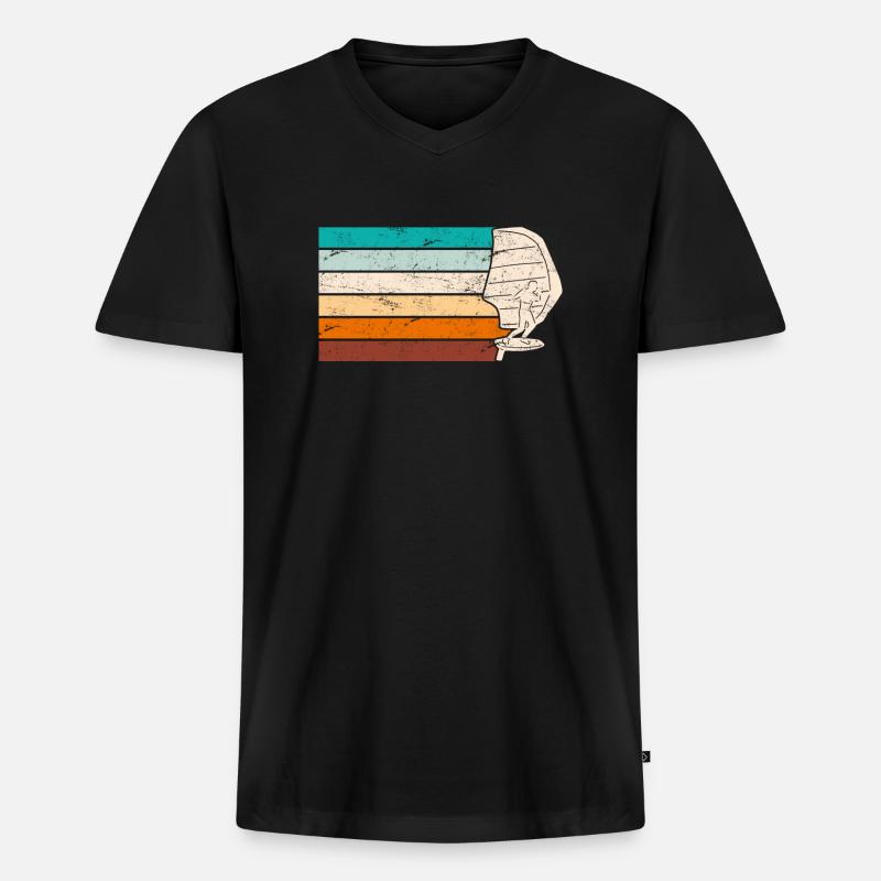 Wing Surf Wing Foil Wing Foiler - Männer Premium Bio T-Shirt mit V-Ausschnitt - Schwarz