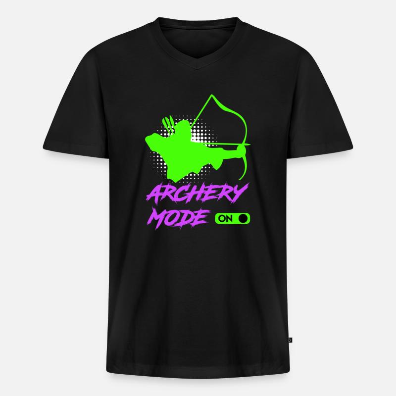 Bogenschießen Modus an Bogenschütze - Männer Premium Bio T-Shirt mit V-Ausschnitt - Schwarz