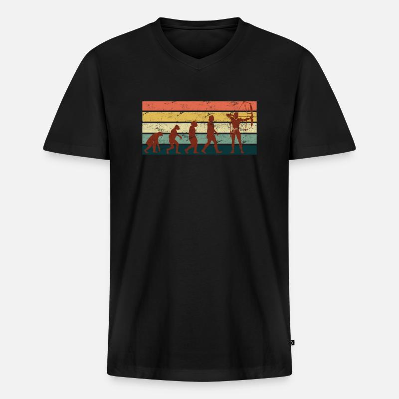 Archery Evolution Bogenschießen - Männer Premium Bio T-Shirt mit V-Ausschnitt - Schwarz