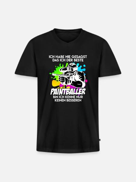 Bester Paintballer Paintballspieler Paintball - Männer Premium Bio T-Shirt mit V-Ausschnitt - Schwarz