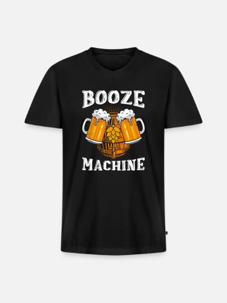 Sauf Automat Biertrinker Bier - Männer Premium Bio T-Shirt mit V-Ausschnitt - Schwarz