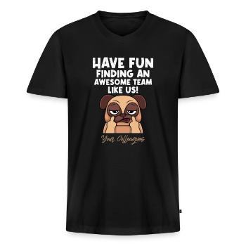 Jobwechsel Kollege Abschied neuer Job - Männer Premium Bio T-Shirt mit V-Ausschnitt - Schwarz - Vorne - Nico (187cm)