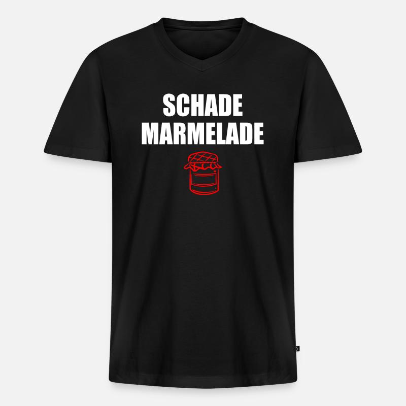 Schade Marmelade - Männer Premium Bio T-Shirt mit V-Ausschnitt - Schwarz