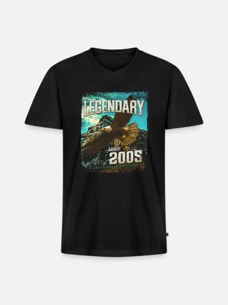 Legendary since 2005 - Men's Premium Organic T-shirt with V-neck - black
