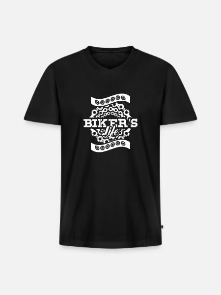 Bikers Life - Men's Premium Organic T-shirt with V-neck - black