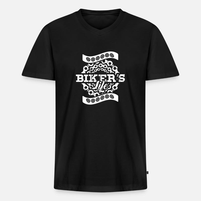 Bikers Life - Männer Premium Bio T-Shirt mit V-Ausschnitt - Schwarz