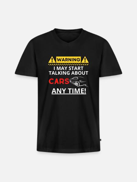 Warning Cars - Men's Premium Organic T-shirt with V-neck - black