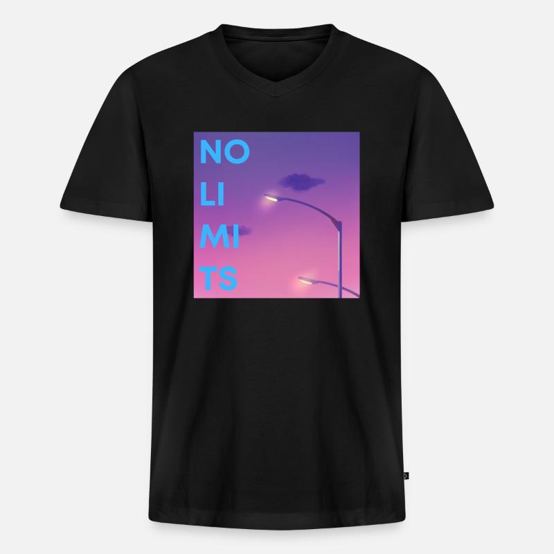 No limits - Männer Premium Bio T-Shirt mit V-Ausschnitt - Schwarz