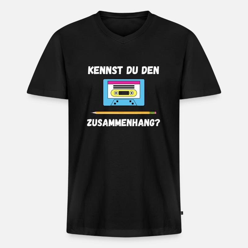 Stift Kassette - Männer Premium Bio T-Shirt mit V-Ausschnitt - Schwarz