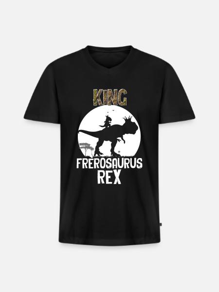 King Frérosaurus Rex - T-shirt encolure en V Premium bio Homme - noir