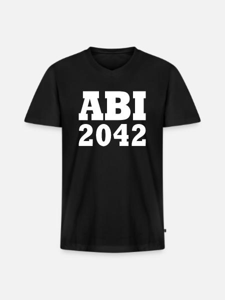 Abi 2042 - Männer Premium Bio T-Shirt mit V-Ausschnitt - Schwarz