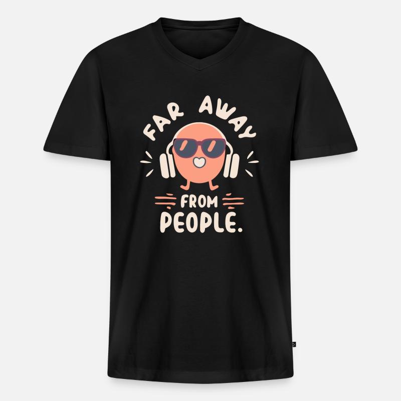 Headset - Männer Premium Bio T-Shirt mit V-Ausschnitt - Schwarz