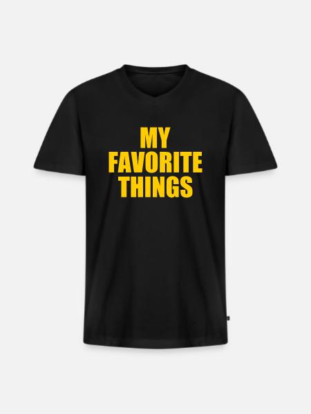 my favorite things - Männer Premium Bio T-Shirt mit V-Ausschnitt - Schwarz