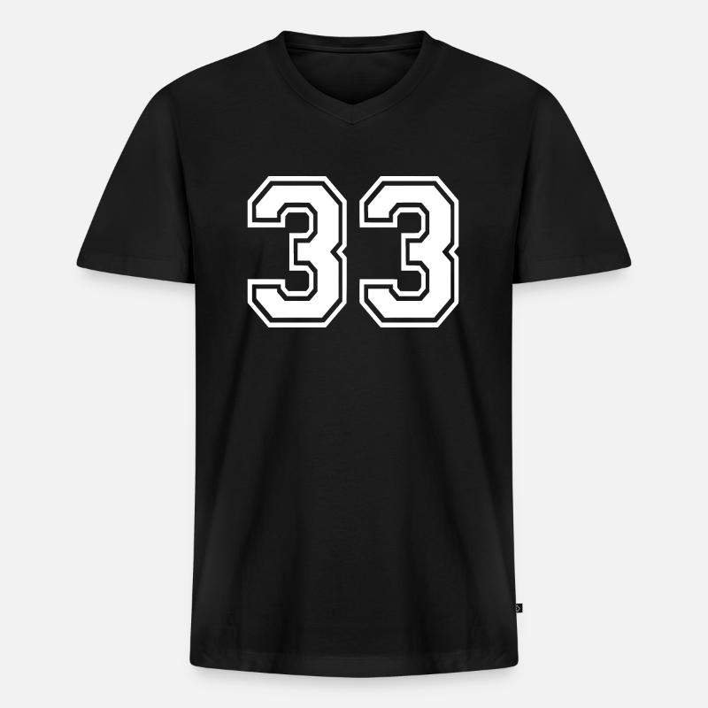 33 - Männer Premium Bio T-Shirt mit V-Ausschnitt - Schwarz