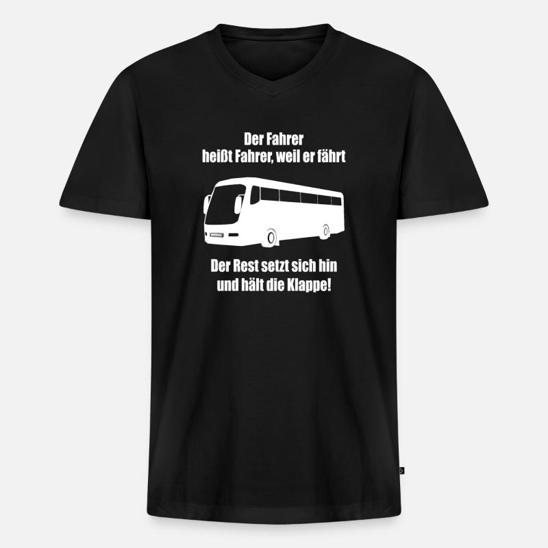 Busfahrer - Männer Premium Bio T-Shirt mit V-Ausschnitt - Schwarz