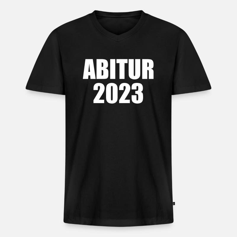 Abitur 2023 - Männer Premium Bio T-Shirt mit V-Ausschnitt - Schwarz