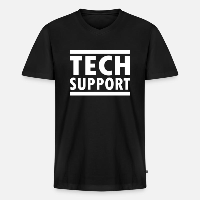 tech support - Männer Premium Bio T-Shirt mit V-Ausschnitt - Schwarz