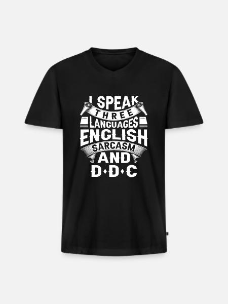 Bibliotheksassistent Bibliothek Assistent - Männer Premium Bio T-Shirt mit V-Ausschnitt - Schwarz