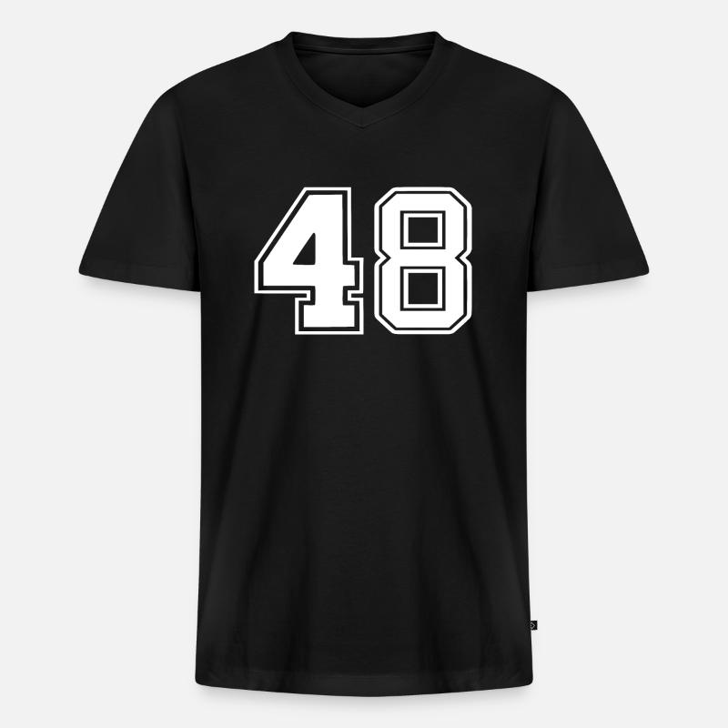 48 - Männer Premium Bio T-Shirt mit V-Ausschnitt - Schwarz