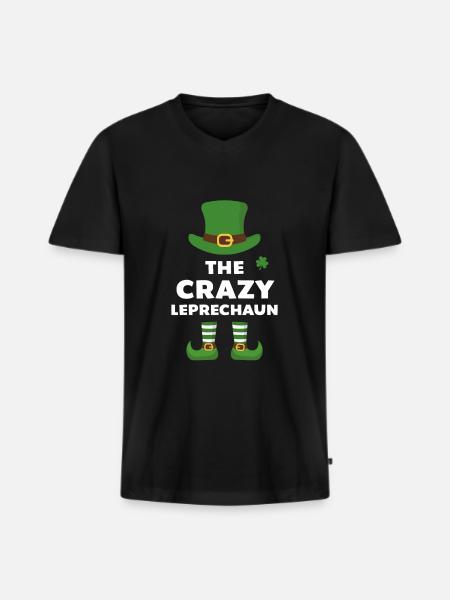 Le Crazy Leprechaun - T-shirt encolure en V Premium bio Homme - noir