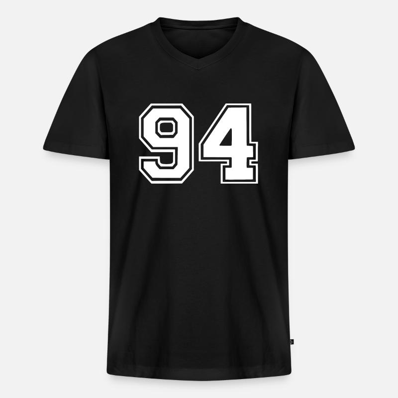 94 - Männer Premium Bio T-Shirt mit V-Ausschnitt - Schwarz