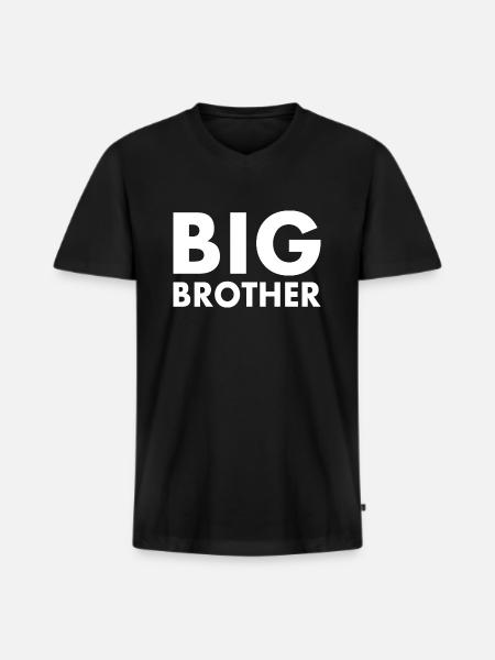 Big brother - T-shirt encolure en V Premium bio Homme - noir
