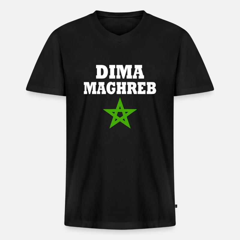 Dima maghreb - Männer Premium Bio T-Shirt mit V-Ausschnitt - Schwarz