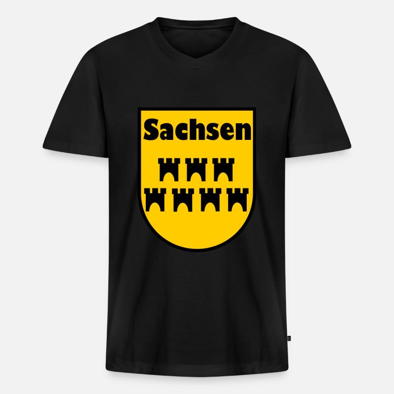 Die Siebenbürger Sachsen - Männer Premium Bio T-Shirt mit V-Ausschnitt - Schwarz