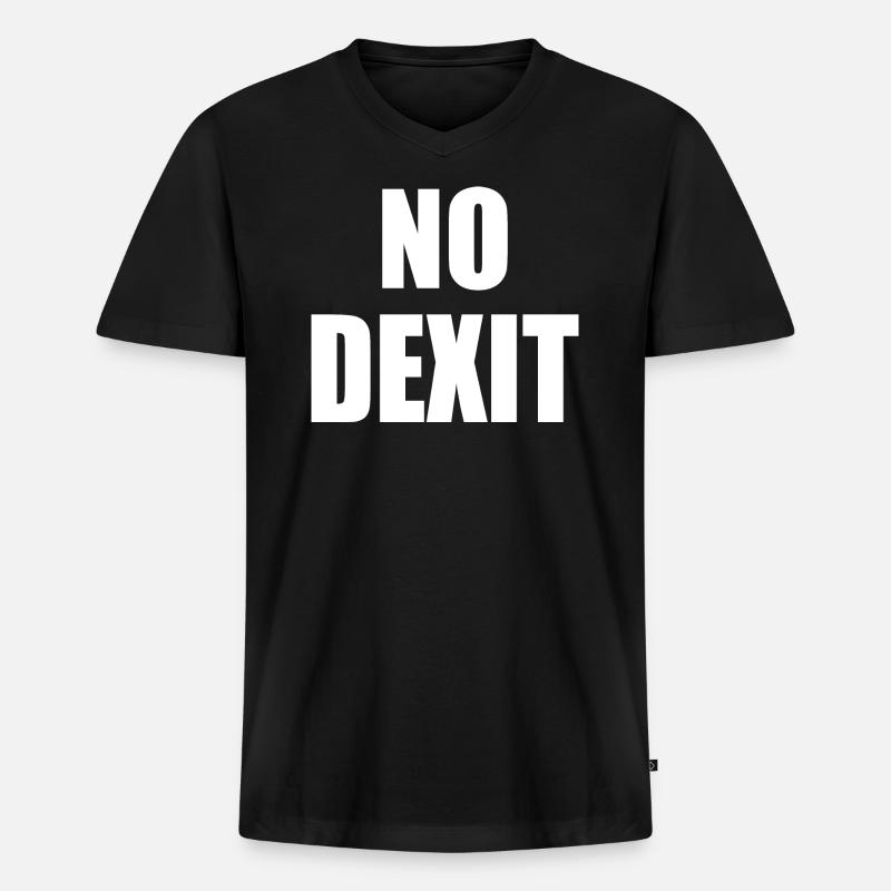 No dexit - Männer Premium Bio T-Shirt mit V-Ausschnitt - Schwarz