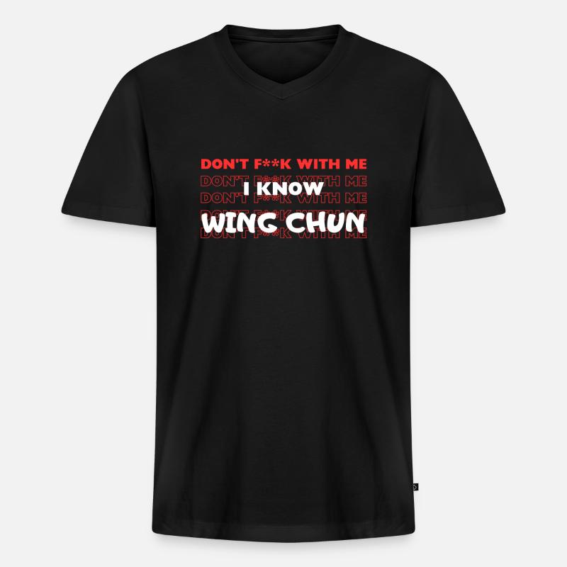 Ich beherrsche Wing Chun - Männer Premium Bio T-Shirt mit V-Ausschnitt - Schwarz