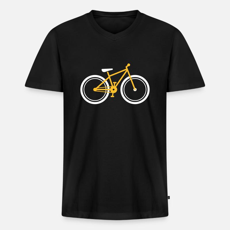 Fahrrad - Männer Premium Bio T-Shirt mit V-Ausschnitt - Schwarz