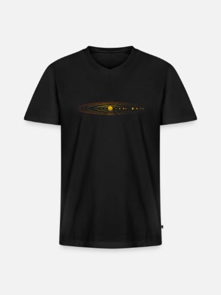Solar system - Men's Premium Organic T-shirt with V-neck - black