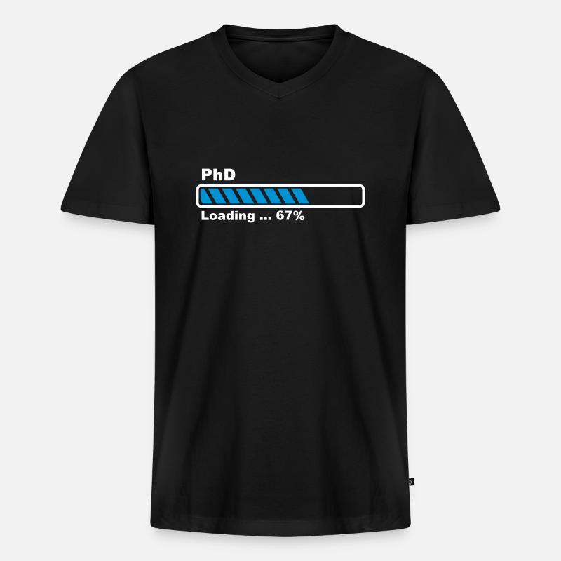 PhD Loading - Männer Premium Bio T-Shirt mit V-Ausschnitt - Schwarz