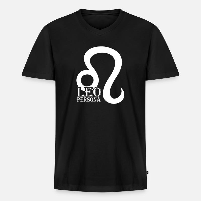 Sternzeichen Löwe Leo - Männer Premium Bio T-Shirt mit V-Ausschnitt - Schwarz